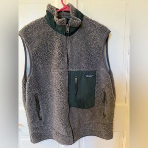 Men’s Patagonia Retro X Fleece, Large grey & green. Broken in perfectly. RETRO-X